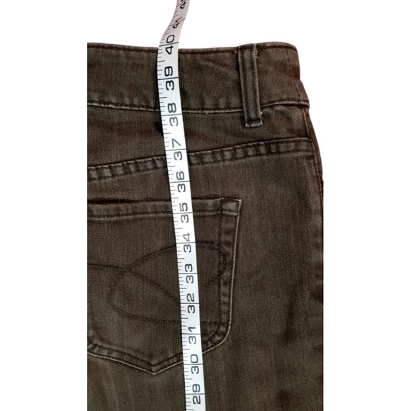 Chicos Platinum Ultimate Fit Jeans Lt Brown Embroider Stretch Sz 0.5 (6) Short - Picture 8 of 10